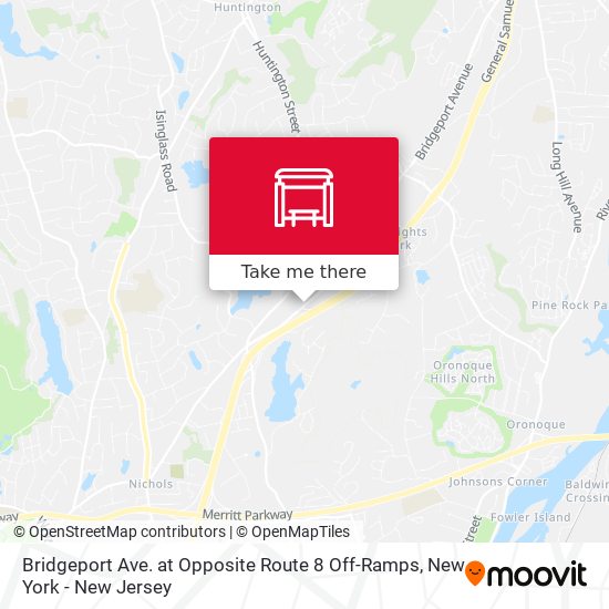 Bridgeport Ave. at Opposite Route 8 Off-Ramps map