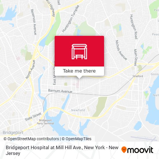Bridgeport Hospital at Mill Hill Ave. map