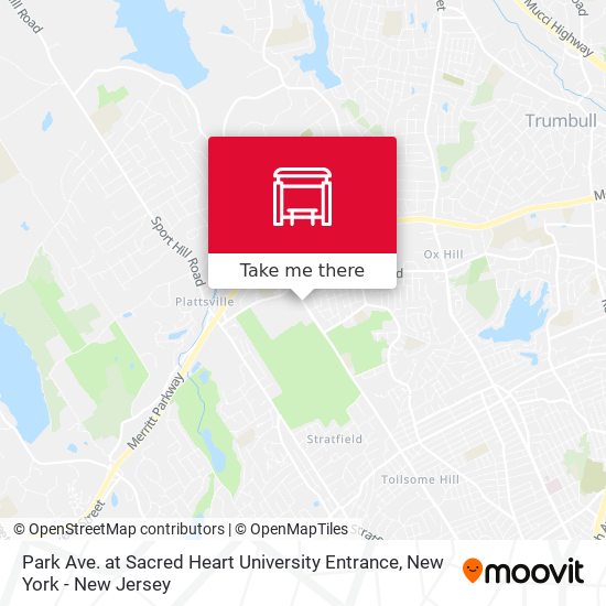 Park Ave. at Sacred Heart University Entrance map