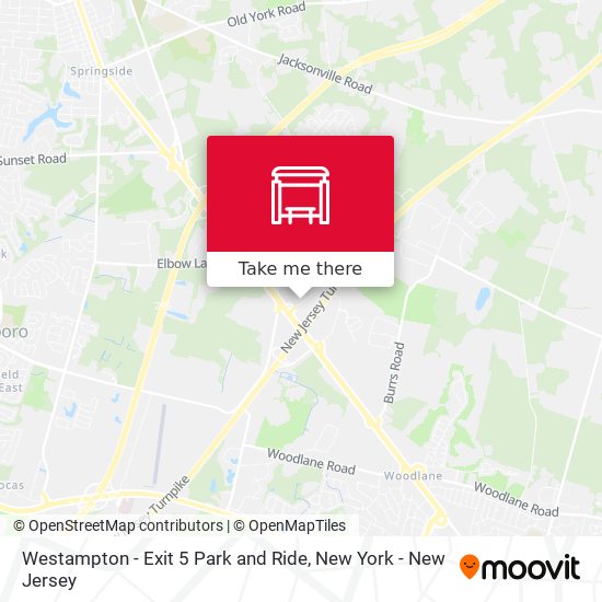 Westampton - Exit 5 Park and Ride map