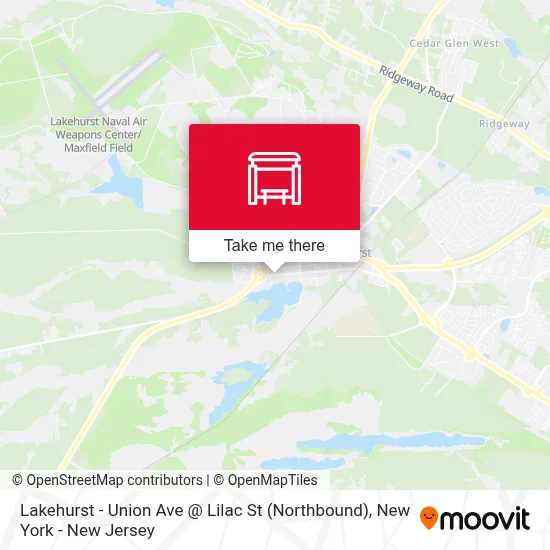 Lakehurst - Union Ave @ Lilac St (Northbound) map