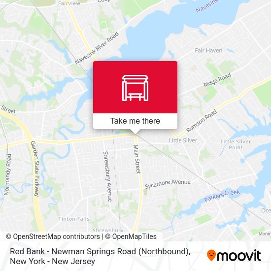 Red Bank - Newman Springs Road (Northbound) map