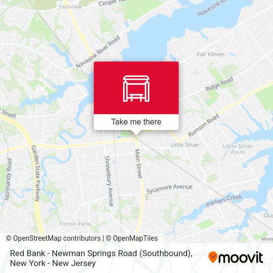 Red Bank - Newman Springs Road (Southbound) map