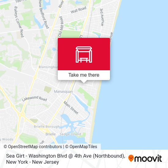 Mapa de Sea Girt - Washington Blvd @ 4th Ave (Northbound)