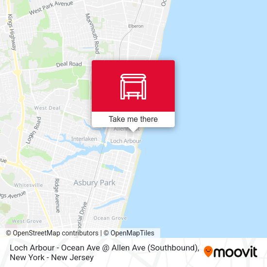 Mapa de Loch Arbour - Ocean Ave @ Allen Ave (Southbound)