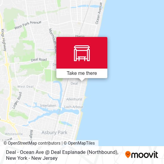 Deal - Ocean Ave @ Deal Esplanade (Northbound) map
