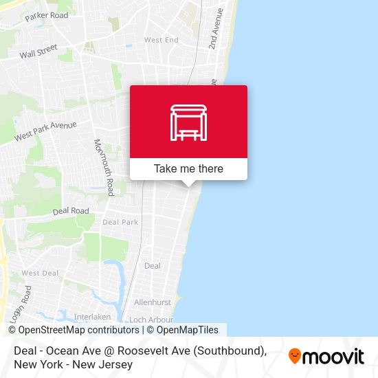 Mapa de Deal - Ocean Ave @ Roosevelt Ave (Southbound)