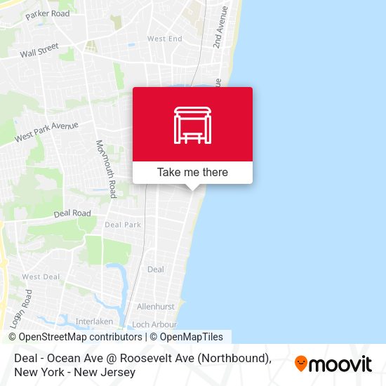 Deal - Ocean Ave @ Roosevelt Ave (Northbound) map