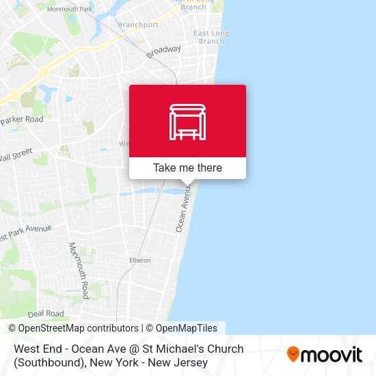 West End - Ocean Ave @ St Michael's Church (Southbound) map