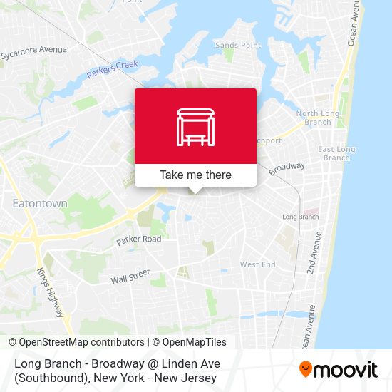Long Branch - Broadway @ Linden Ave (Southbound) map