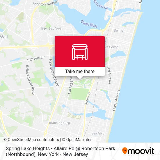 Spring Lake Heights - Allaire Rd @ Robertson Park (Northbound) map