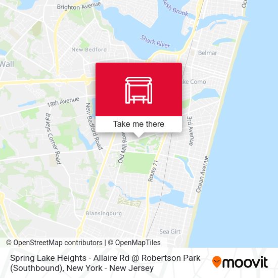 Spring Lake Heights - Allaire Rd @ Robertson Park (Southbound) map