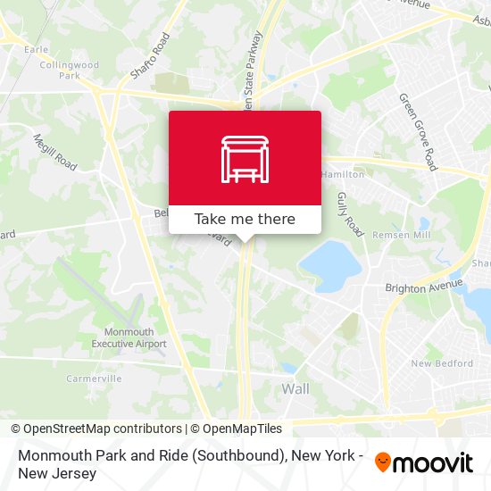 Mapa de Monmouth Park and Ride (Southbound)