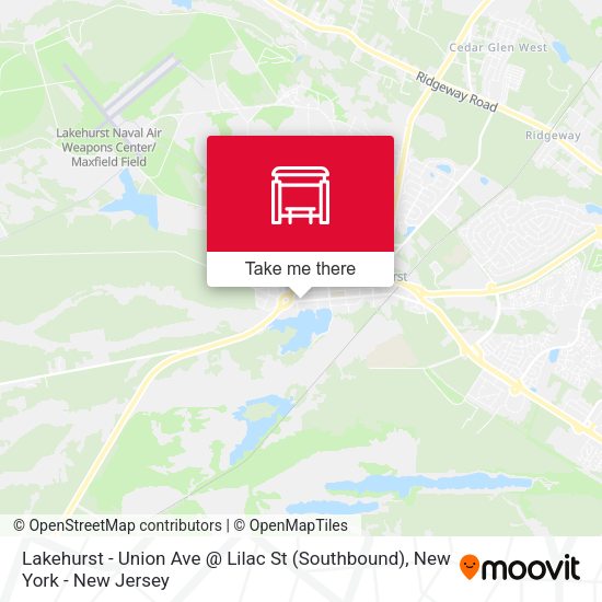 Lakehurst - Union Ave @ Lilac St (Southbound) map