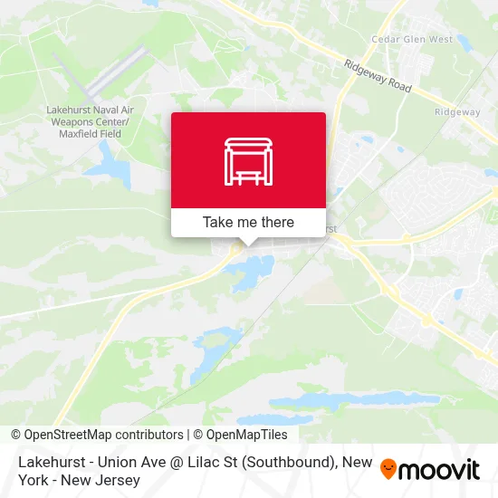 Lakehurst - Union Ave @ Lilac St (Southbound) map