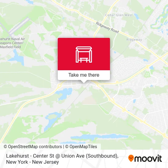 Lakehurst - Center St @ Union Ave (Southbound) map