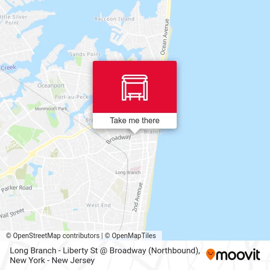 Long Branch - Liberty St @ Broadway (Northbound) map