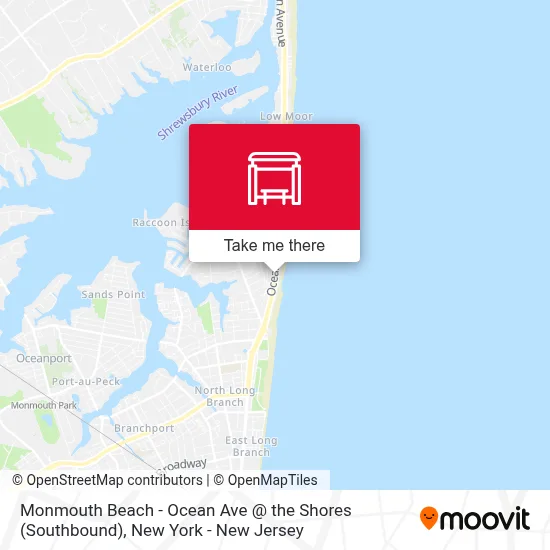 Monmouth Beach - Ocean Ave @ the Shores (Southbound) map