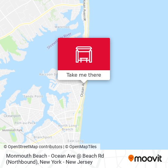 Mapa de Monmouth Beach - Ocean Ave @ Beach Rd (Northbound)