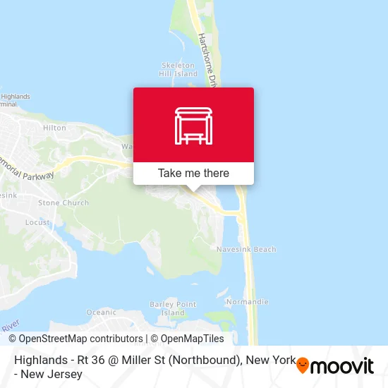 Highlands - Rt 36 @ Miller St (Northbound) map