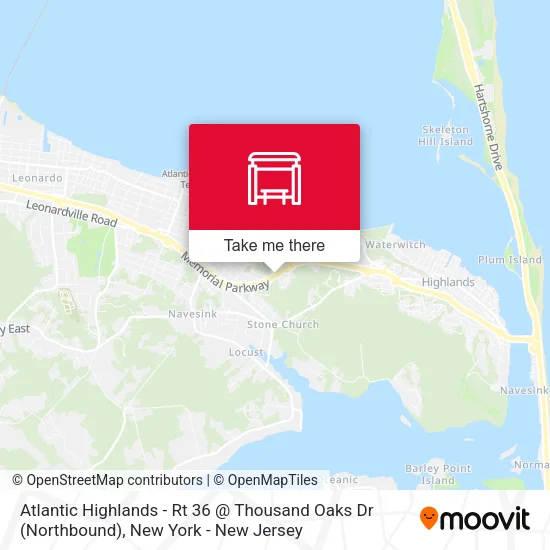 Mapa de Atlantic Highlands - Rt 36 @ Thousand Oaks Dr (Northbound)