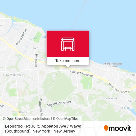 Leonardo - Rt 36 @ Appleton Ave / Wawa (Southbound) map