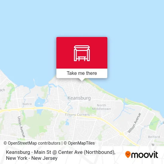 Keansburg -  Main St @ Center Ave (Northbound) map