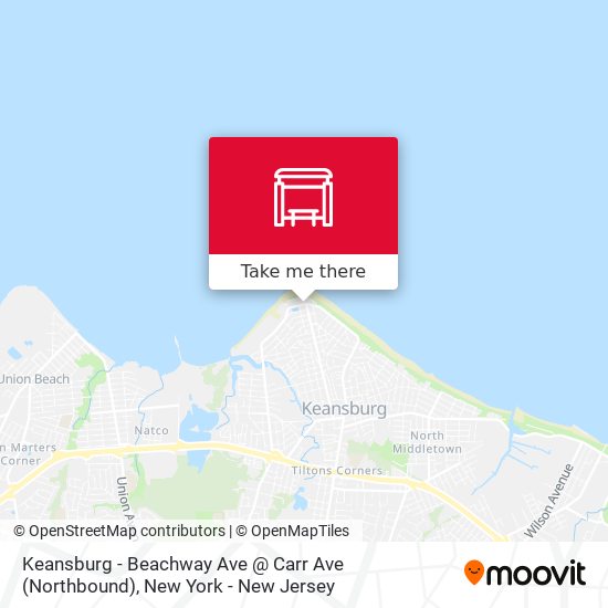 Mapa de Keansburg -  Beachway Ave @ Carr Ave (Northbound)