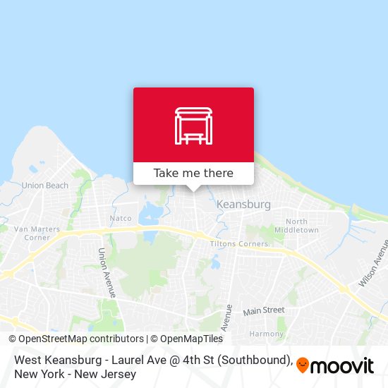 Mapa de West Keansburg -  Laurel Ave @ 4th St (Southbound)