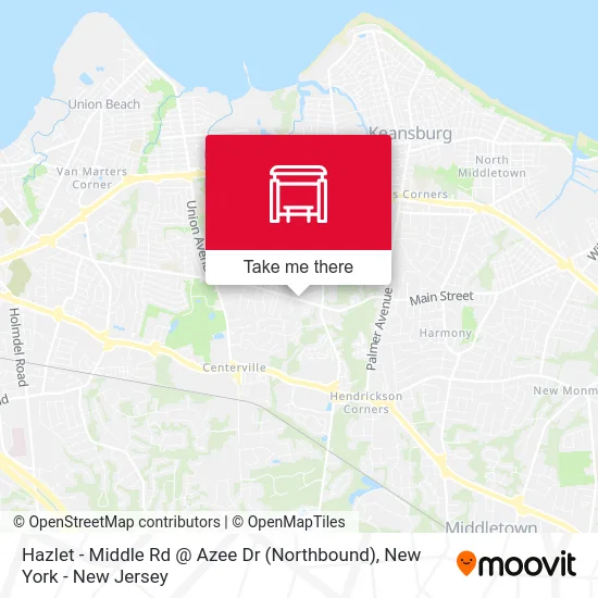 Hazlet -  Middle Rd @ Azee Dr (Northbound) map