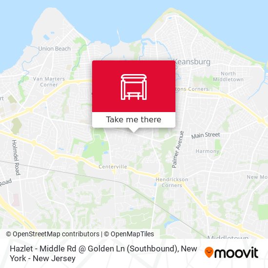 Mapa de Hazlet -  Middle Rd @ Golden Ln (Southbound)