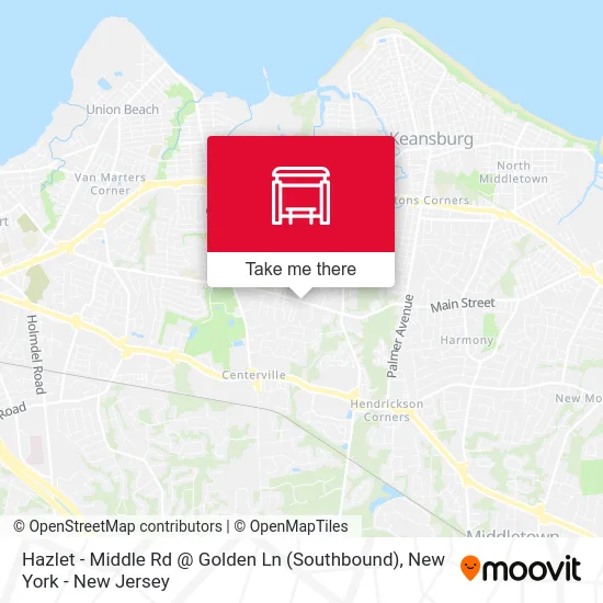 Hazlet -  Middle Rd @ Golden Ln (Southbound) map