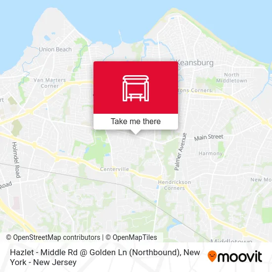 Hazlet -  Middle Rd @ Golden Ln (Northbound) map