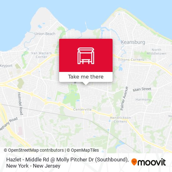 Mapa de Hazlet -  Middle Rd @ Molly Pitcher Dr (Southbound)