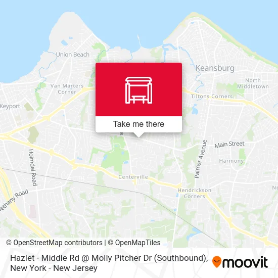 Hazlet -  Middle Rd @ Molly Pitcher Dr (Southbound) map