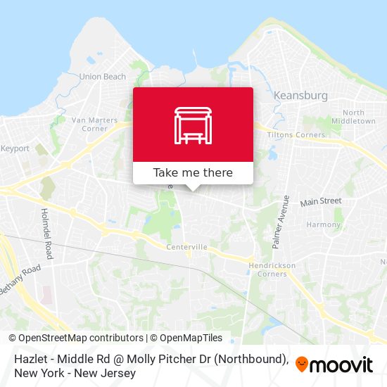 Hazlet -  Middle Rd @ Molly Pitcher Dr (Northbound) map