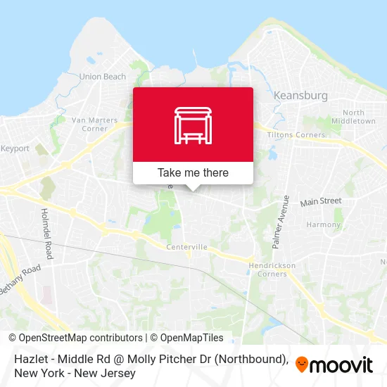Hazlet -  Middle Rd @ Molly Pitcher Dr (Northbound) map
