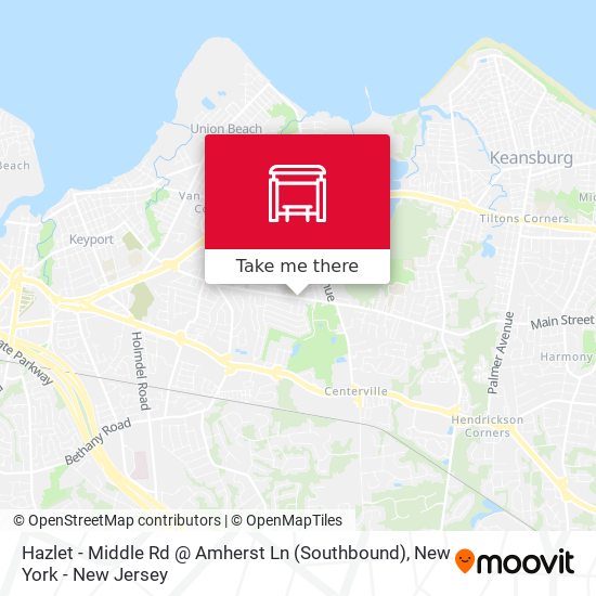 Hazlet -  Middle Rd @ Amherst Ln (Southbound) map