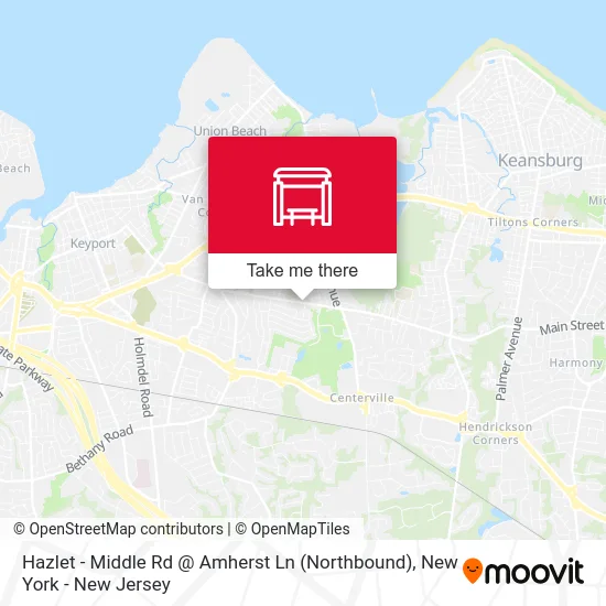Hazlet -  Middle Rd @ Amherst Ln (Northbound) map