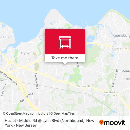Mapa de Hazlet -  Middle Rd @ Lynn Blvd (Northbound)
