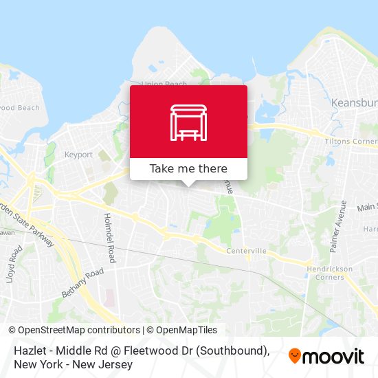 Mapa de Hazlet -  Middle Rd @ Fleetwood Dr (Southbound)