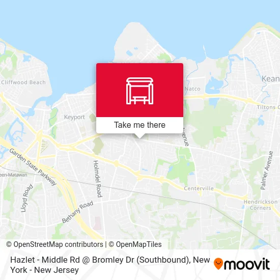 Hazlet -  Middle Rd @ Bromley Dr (Southbound) map