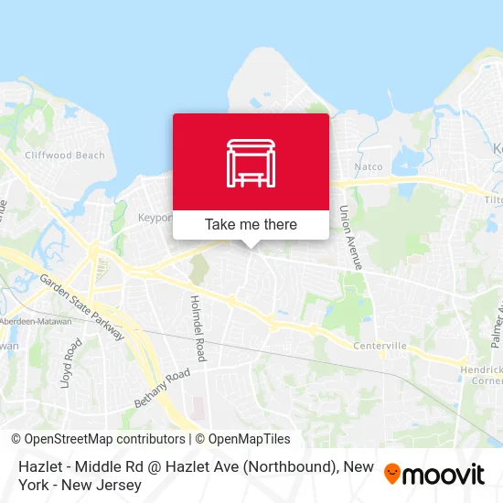 Hazlet -  Middle Rd @ Hazlet Ave (Northbound) map