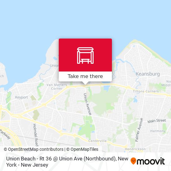 Union Beach - Rt 36 @ Union Ave (Northbound) map