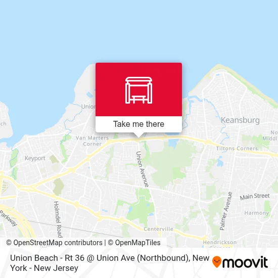 Union Beach - Rt 36 @ Union Ave (Northbound) map