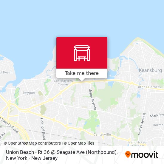 Mapa de Union Beach - Rt 36 @ Seagate Ave (Northbound)