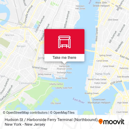 Hudson St / Harborside Ferry Terminal (Northbound) map
