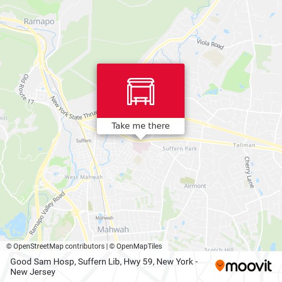 Good Sam Hosp, Suffern Lib, Hwy 59 map
