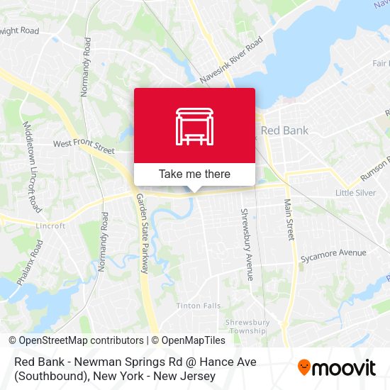 Mapa de Red Bank - Newman Springs Rd @ Hance Ave (Southbound)