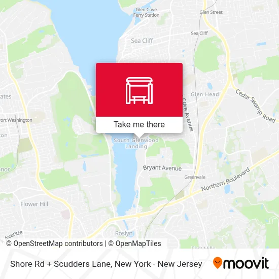 Shore Rd + Scudders Lane map